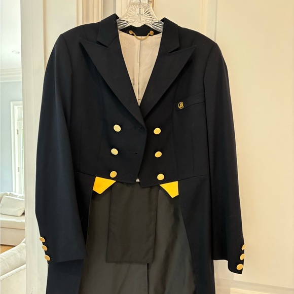 Black and Gold Blazer with Tailcoat Design